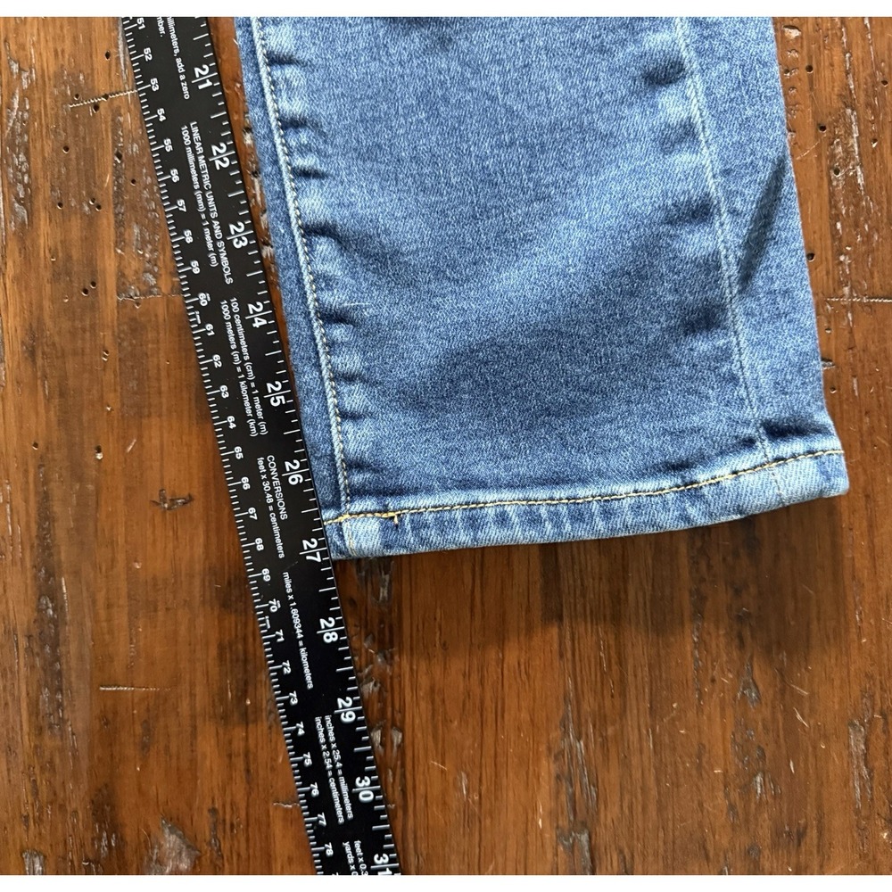 Anthropologie Pilcro Slim Boyfriend Jeans 27 Tapestry Patch Boho Stretch Denim - Picture 2 of 11